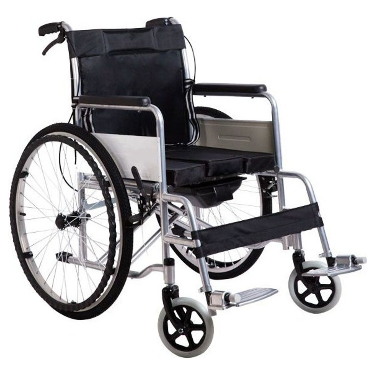 U BUY - Silla De Ruedas Ligera Plegable Con Descansapies Color Negro
