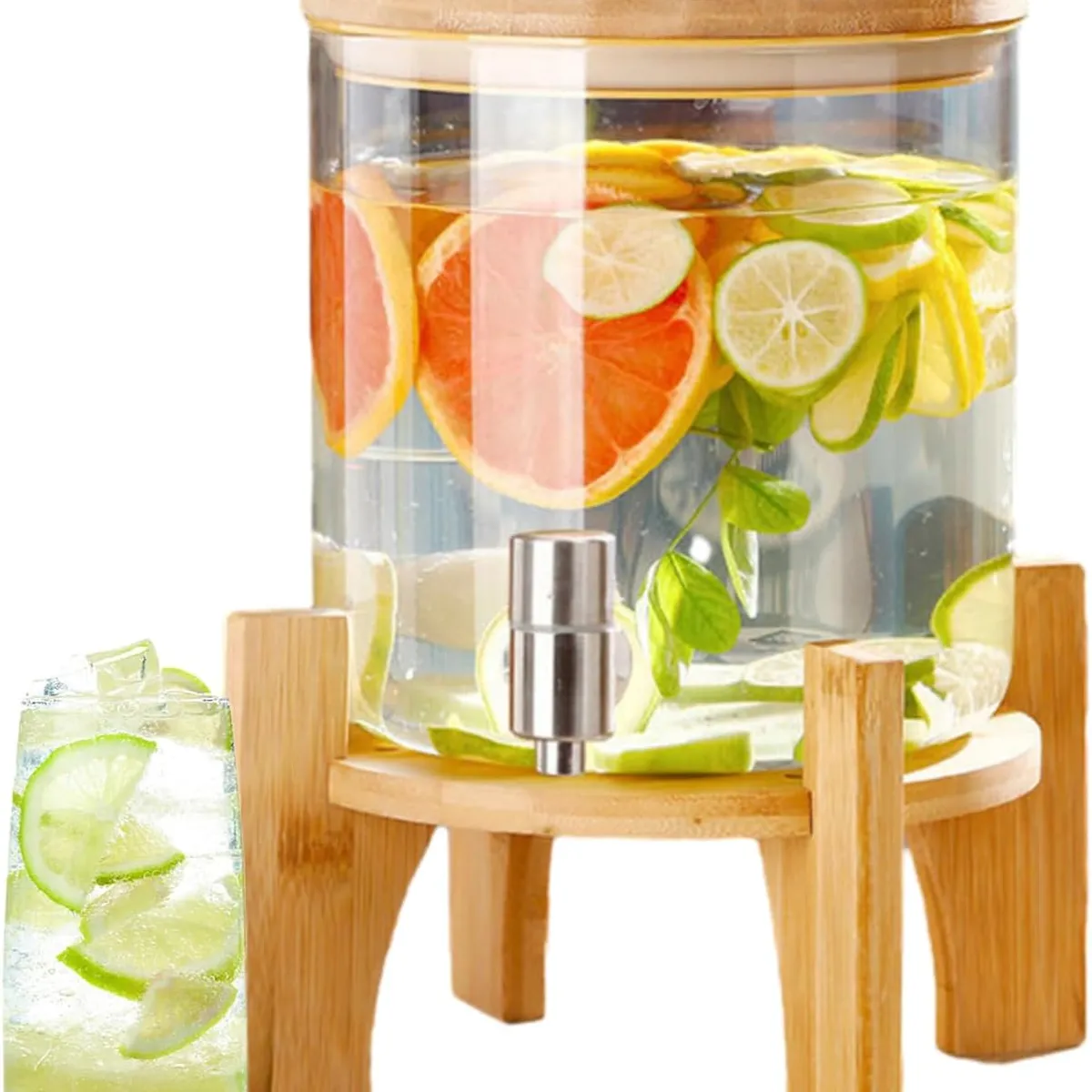 GENERICO - Dispensador de  bebida 5 Lt   con base de madera