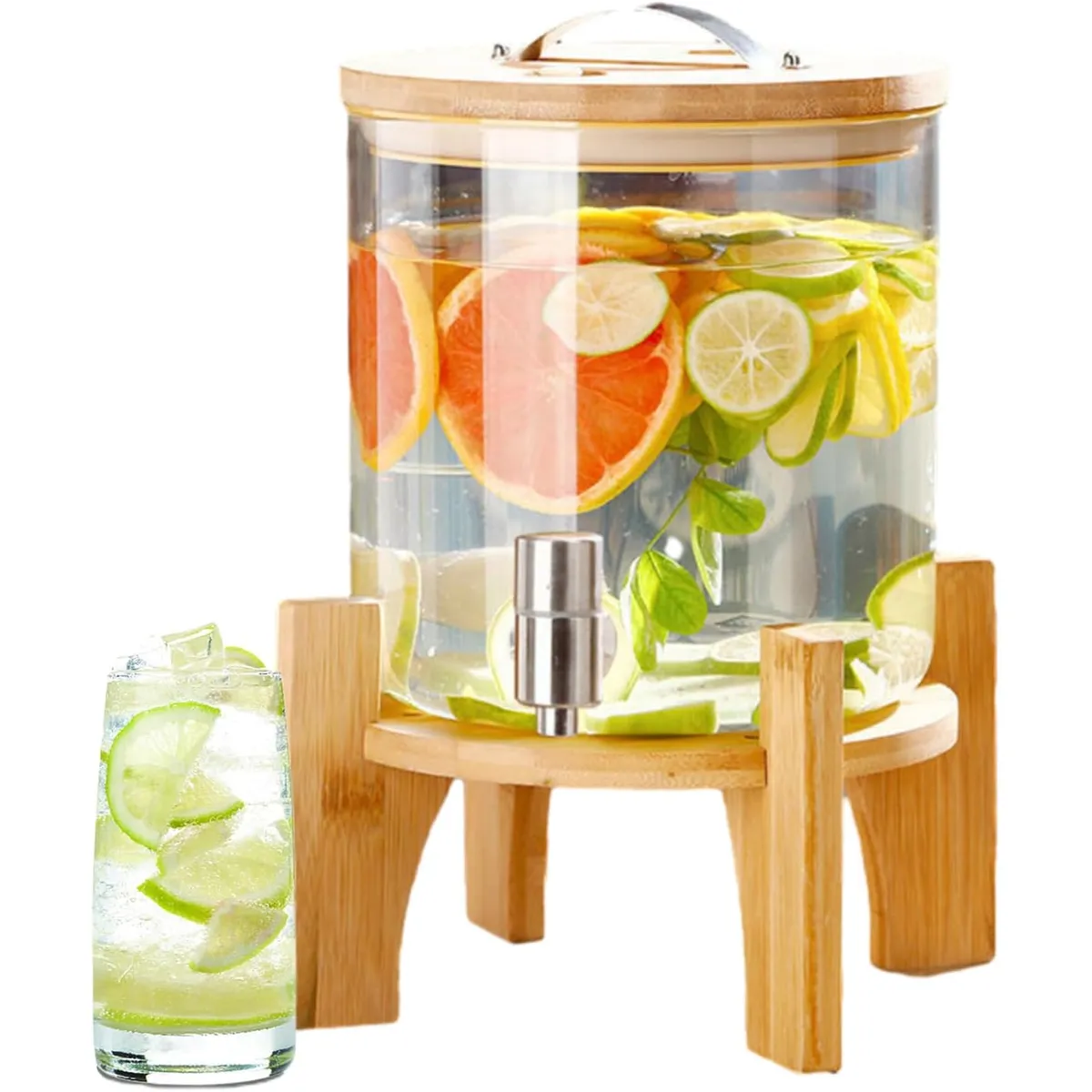 GENERICO - Dispensador de  bebida 5 Lt   con base de madera