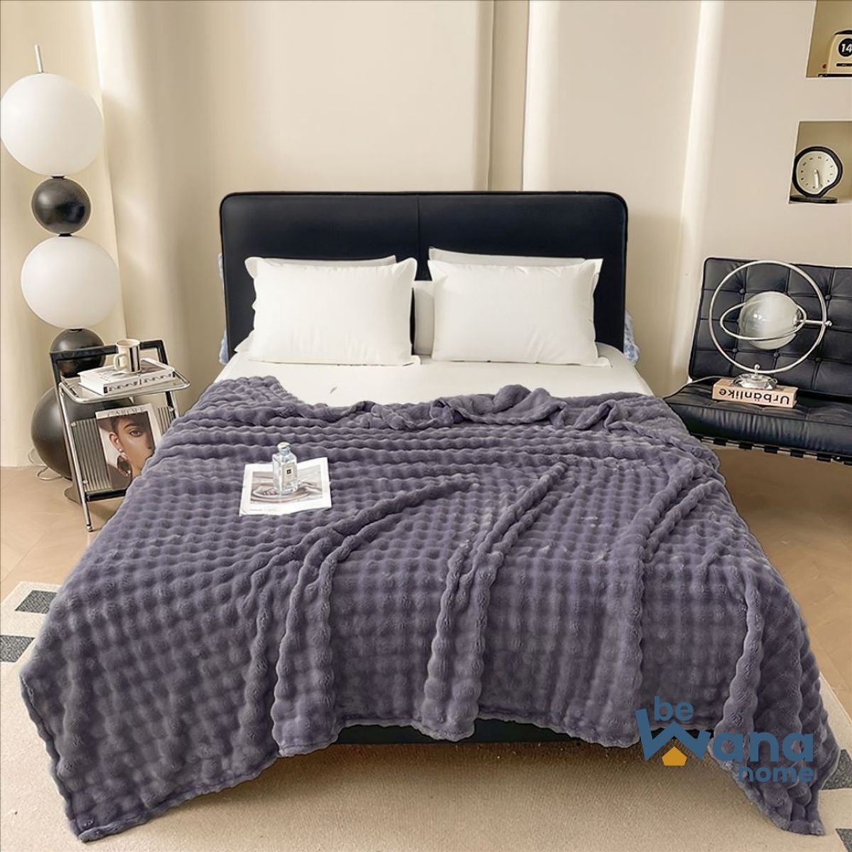 CASATEX - Manta Antialérgica Piel de Oso Queen Gray