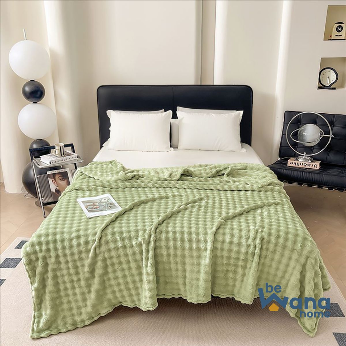 CASATEX - Manta Antialérgica Piel de Oso Queen Green