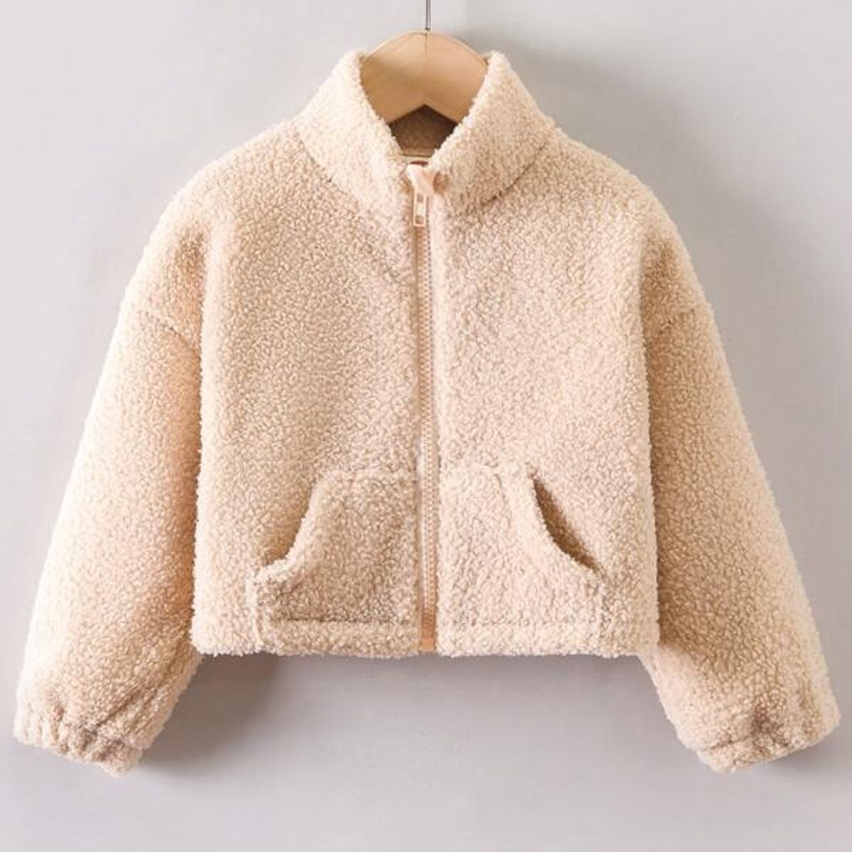 TAIS PRINCESS - Casaca teddy niñitas de hombros caídos con bolsillos