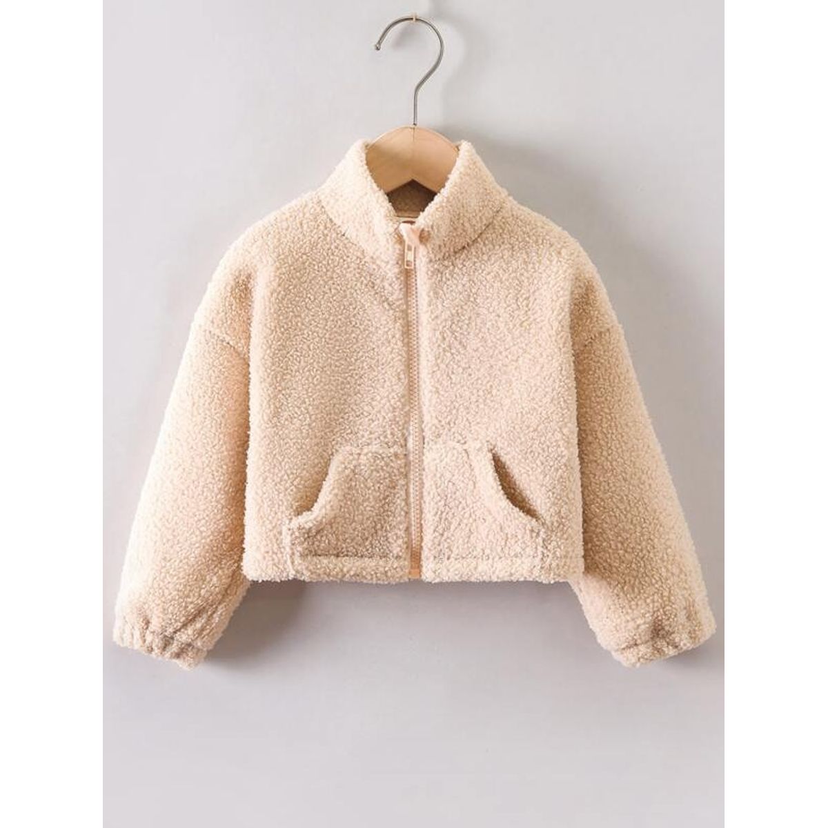 TAIS PRINCESS - Casaca teddy niñitas de hombros caídos con bolsillos