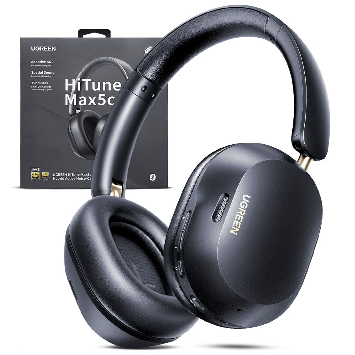 UGREEN - Audifonos Ugreen Hitune Max5c Anc Sonido Espacial Hires Ldac Negro