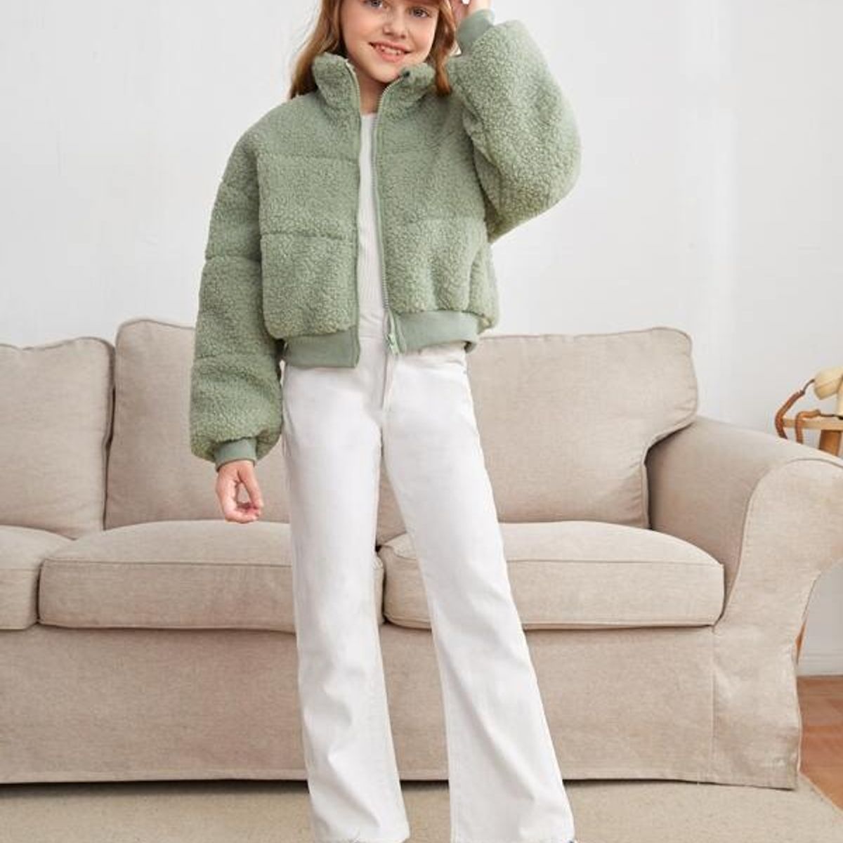 TAIS PRINCESS - Casaca teddy forro interior de hombros caídos