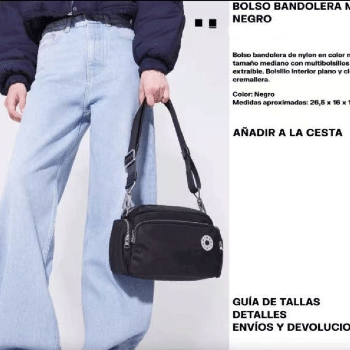 PUREPOWER - BOLSO BANDOLERA M NYLON NEGRO