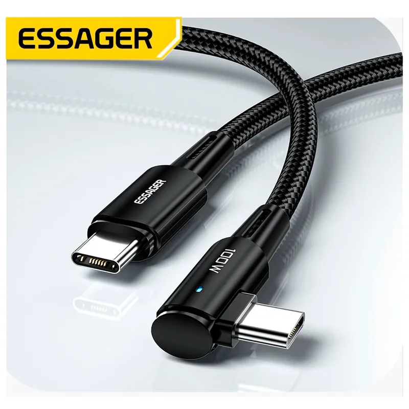 ESSAGER - Cable Usb Tipo C a C de carga rápida 100W Essager 2metros