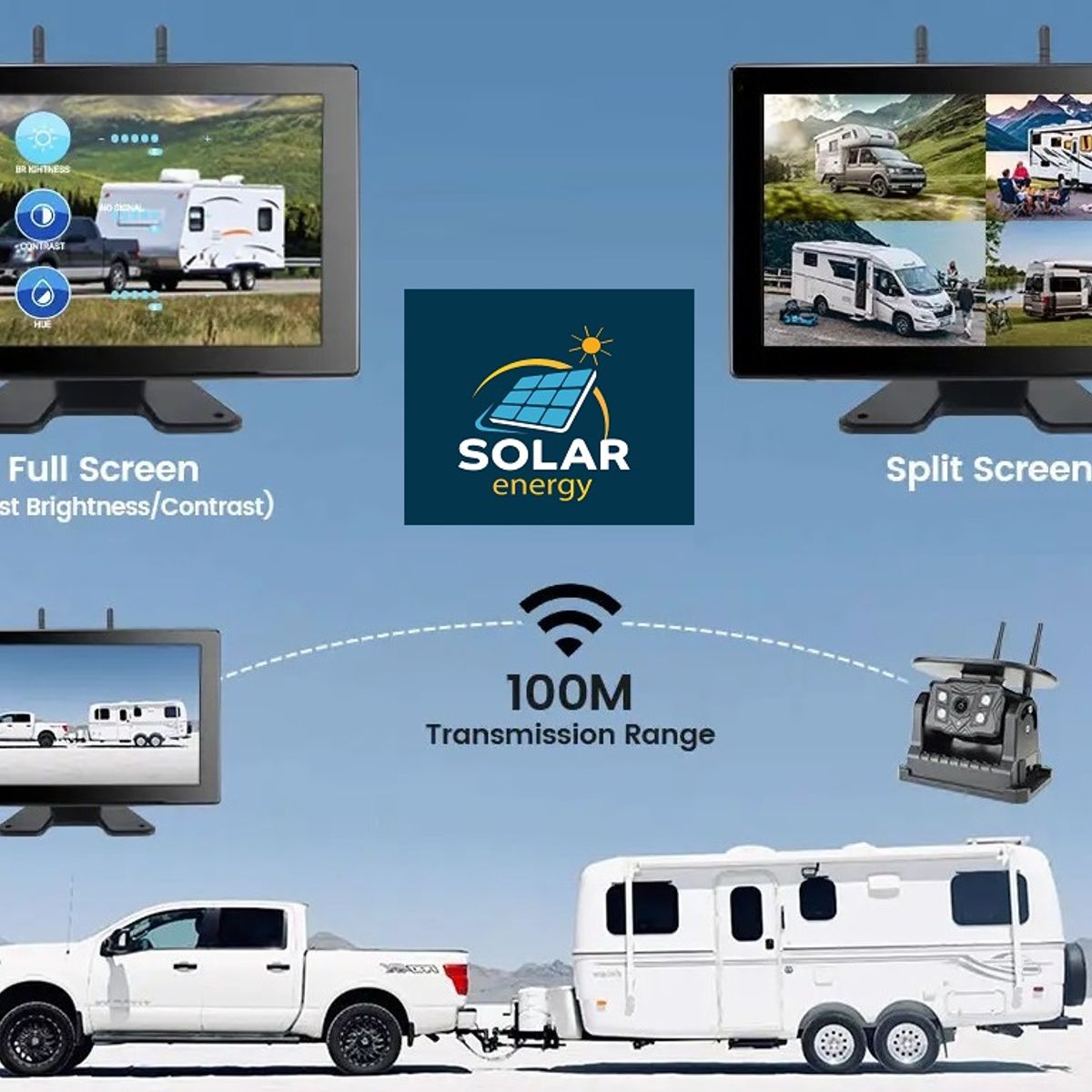 GENERICO - Camara Solar Pantalla 10" Táctil  Inalámbrica Magnética Kit