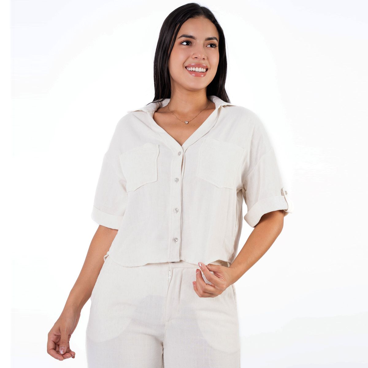 JAROLA - Blusa Crop Lino Jarola Victoria