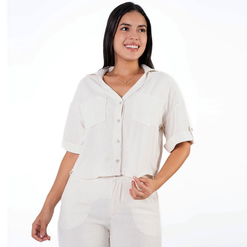 JAROLA - Blusa Crop Lino Jarola Victoria