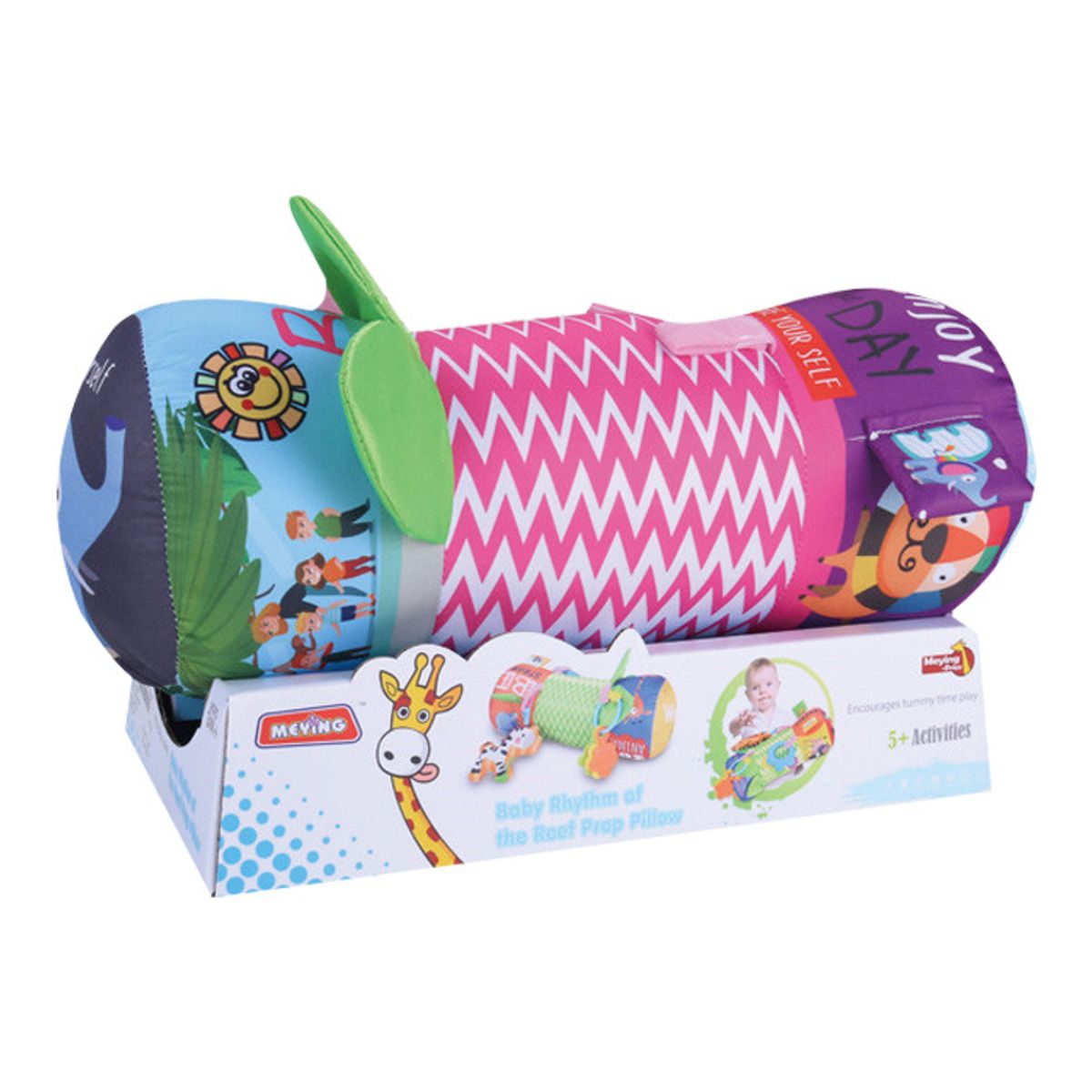 MEYING - JUGUETE ESTIMULACION RODILLO PARA BEBE CON SONAJERO ROSADO