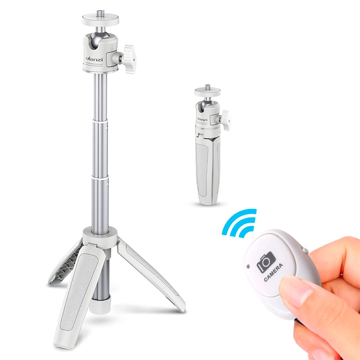ULANZI - Trípode Palo Selfie Stick Ulanzi MT-08 + Disparador Bluetooth Blanco