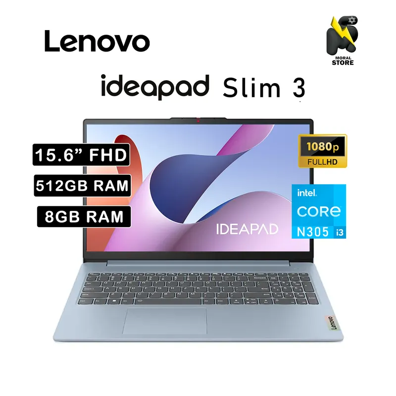 LENOVO - LAPTOP LENOVO  IDEAPAD SLIM 3 15IAN8 / INTEL CORE i3-N305 /8GB RAM /512GB SSD/15.6 FHD