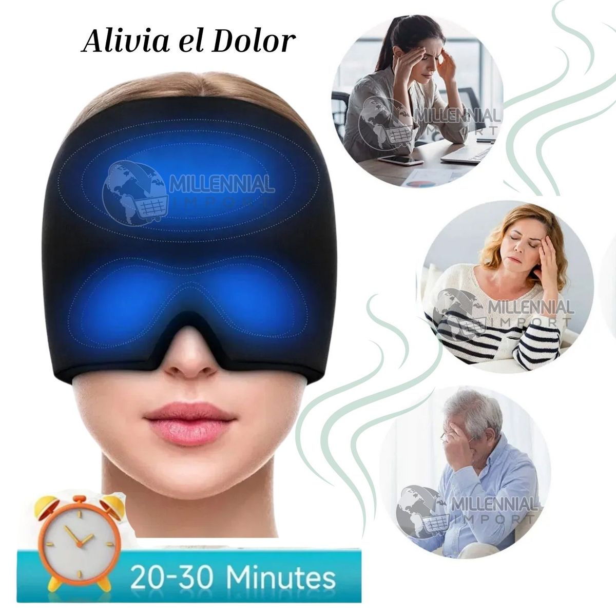 GENERICO - Compresa en Gorro de Gel Frío para Dormir y Antimigraña