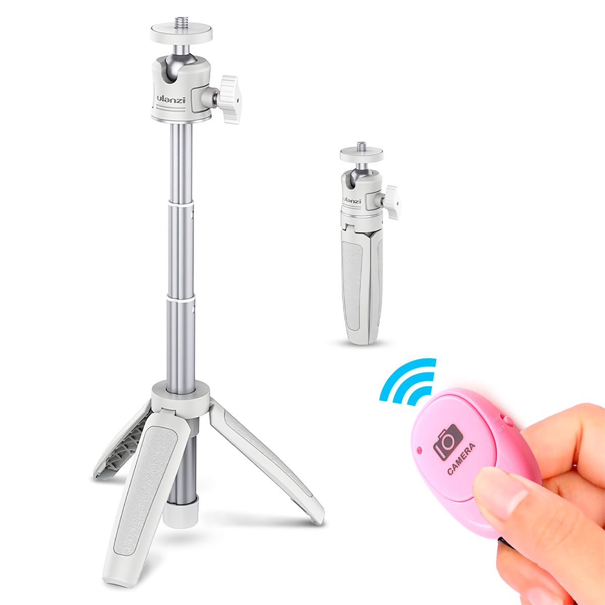 ULANZI - Trípode Palo Selfie Stick Ulanzi MT-08 + Disparador Bluetooth Rosado