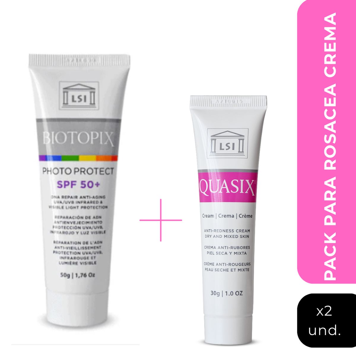 LSI SILDERMA - Pack Rosácea en Crema QUASIX CREMA Y BIOTOPIX