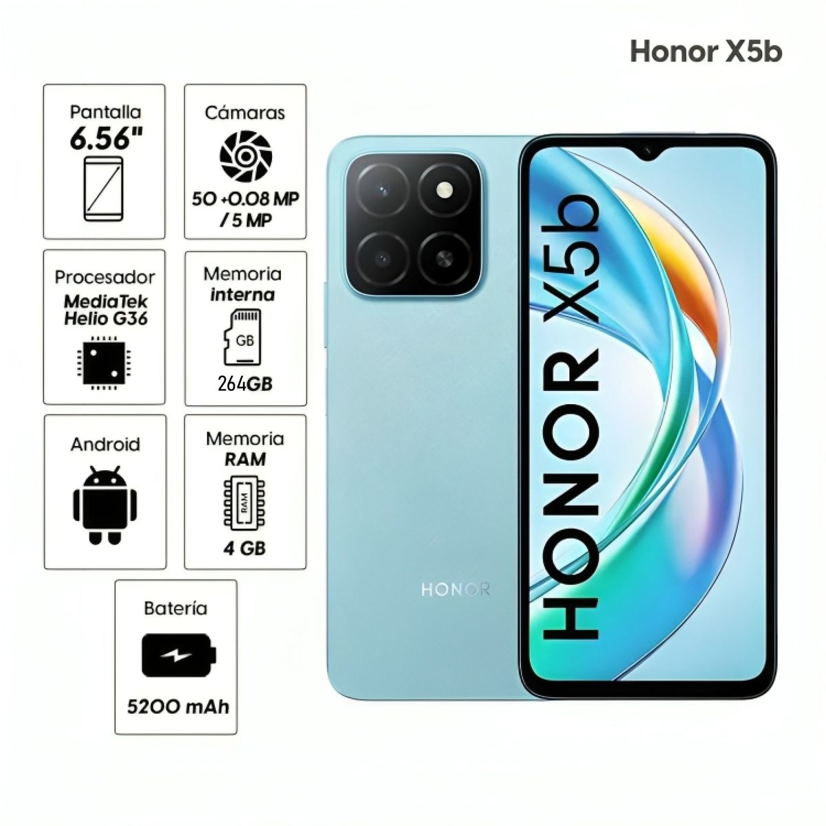 HONOR - Celular Honor X5b Plus 256GB + 4GB Ram