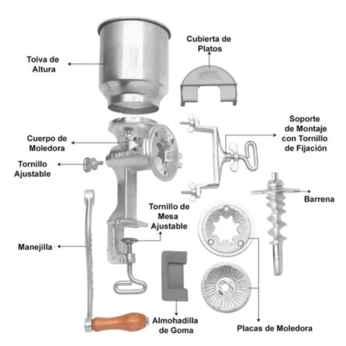CORONA - Molino Moledor Manual para Granos Marca Corona