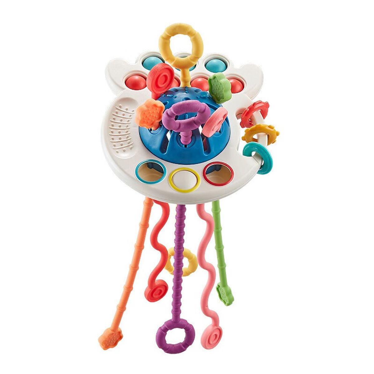 BIBI - JUGUETE SENSORIAL MONTESSORI CON CUERDA PARA BEBE 4 EN 1