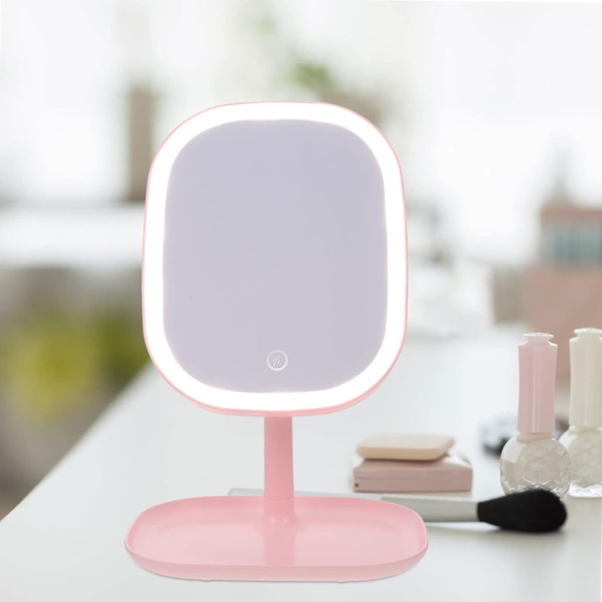 GENERICO - Espejo De Maquillaje Con 3 Tonos De Luz Recargable Táctil