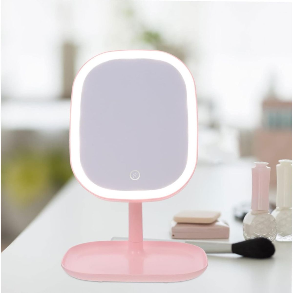 GENERICO - Espejo De Maquillaje Con 3 Tonos De Luz Recargable Táctil