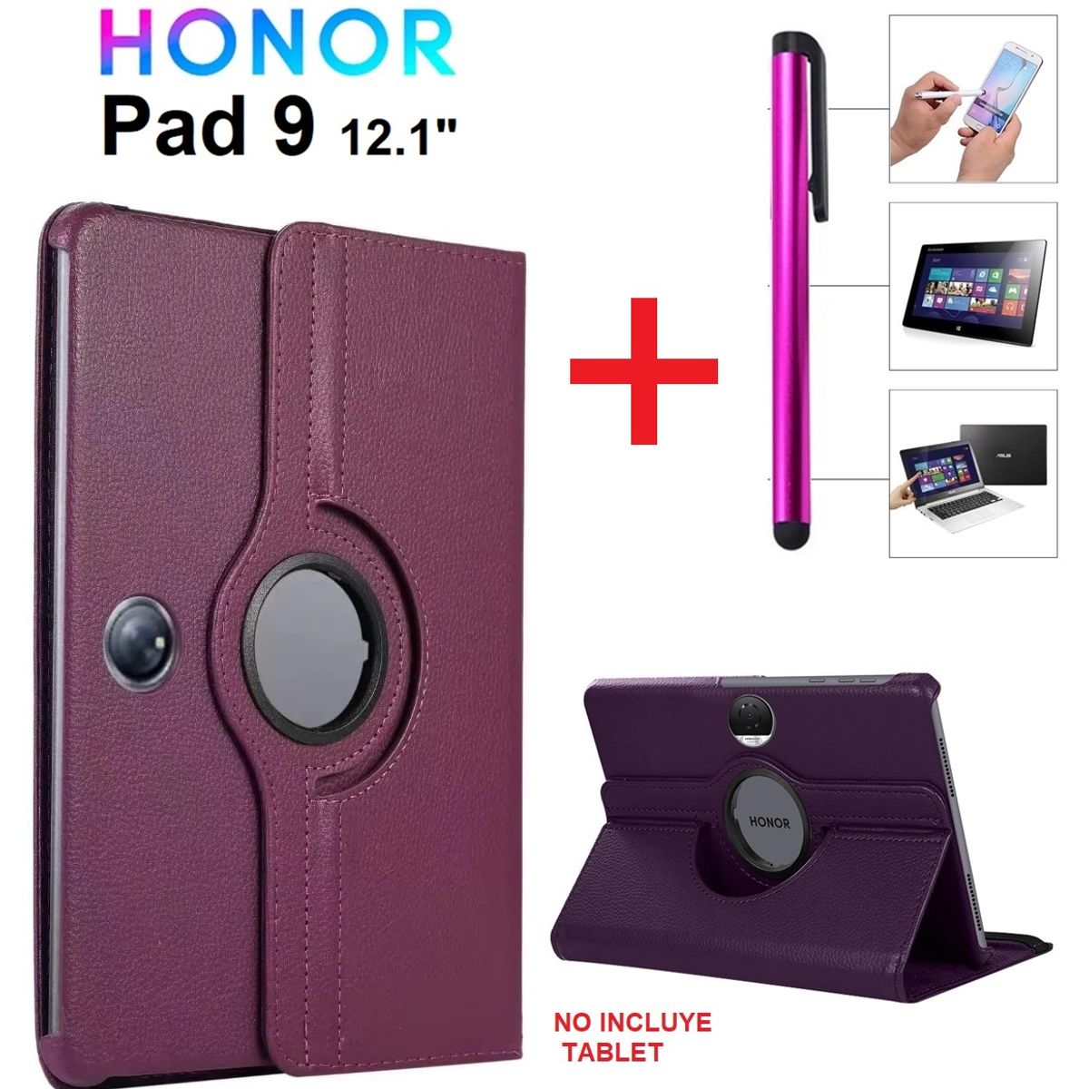GENERICO - Funda Giratoria + Lapiz Optico para Honor Pad 9 12.1 Modelo 2024 Case