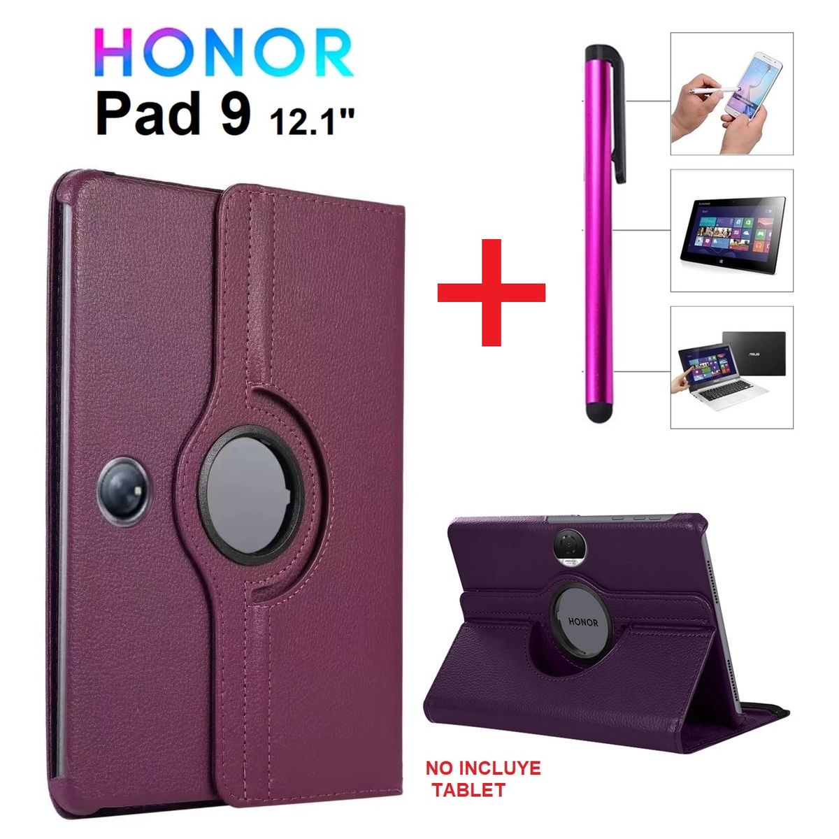 GENERICO - Funda Giratoria + Lapiz Optico para Honor Pad 9 12.1 Modelo 2024 Case