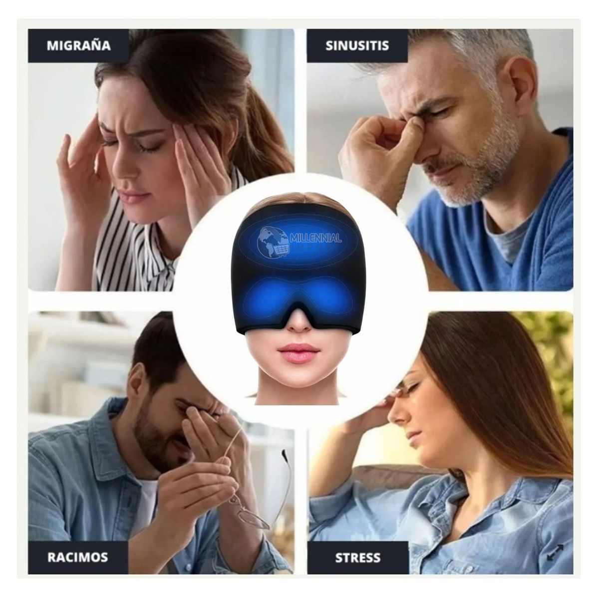 GENERICO - Compresa en Gorro de Gel Frío para Dormir y Antimigraña