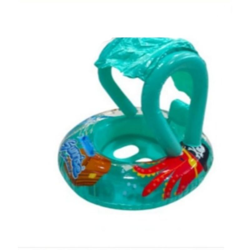 GENERICO - Flotador Diseño Bote Toldo Infantil turquesa