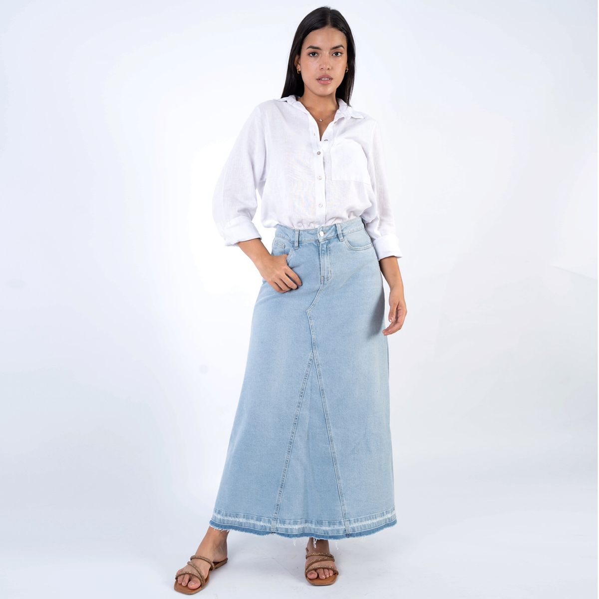 JAROLA - Falda Midi Denim Jarola Manuela