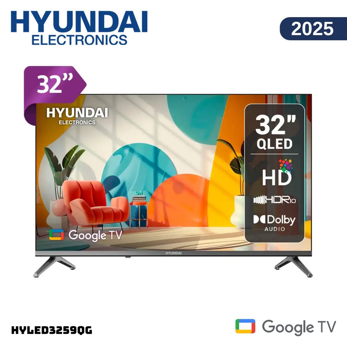 HYUNDAI - TELEVISOR HYUNDAI QLED 32” SMART TV HYLED3259QG