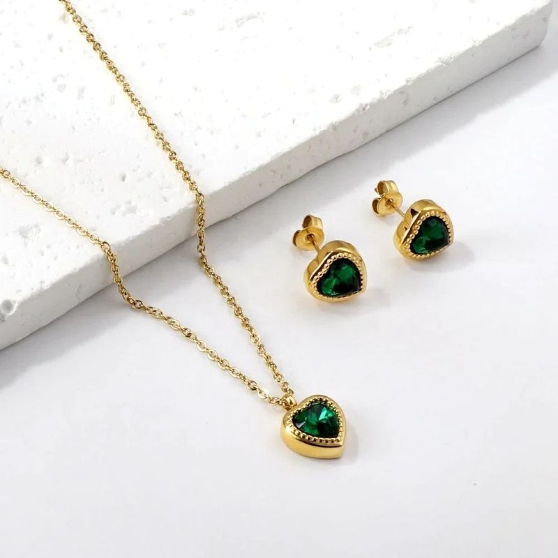 GENERICO - Set de Collar y Aretes Lovely Circón Waterproof