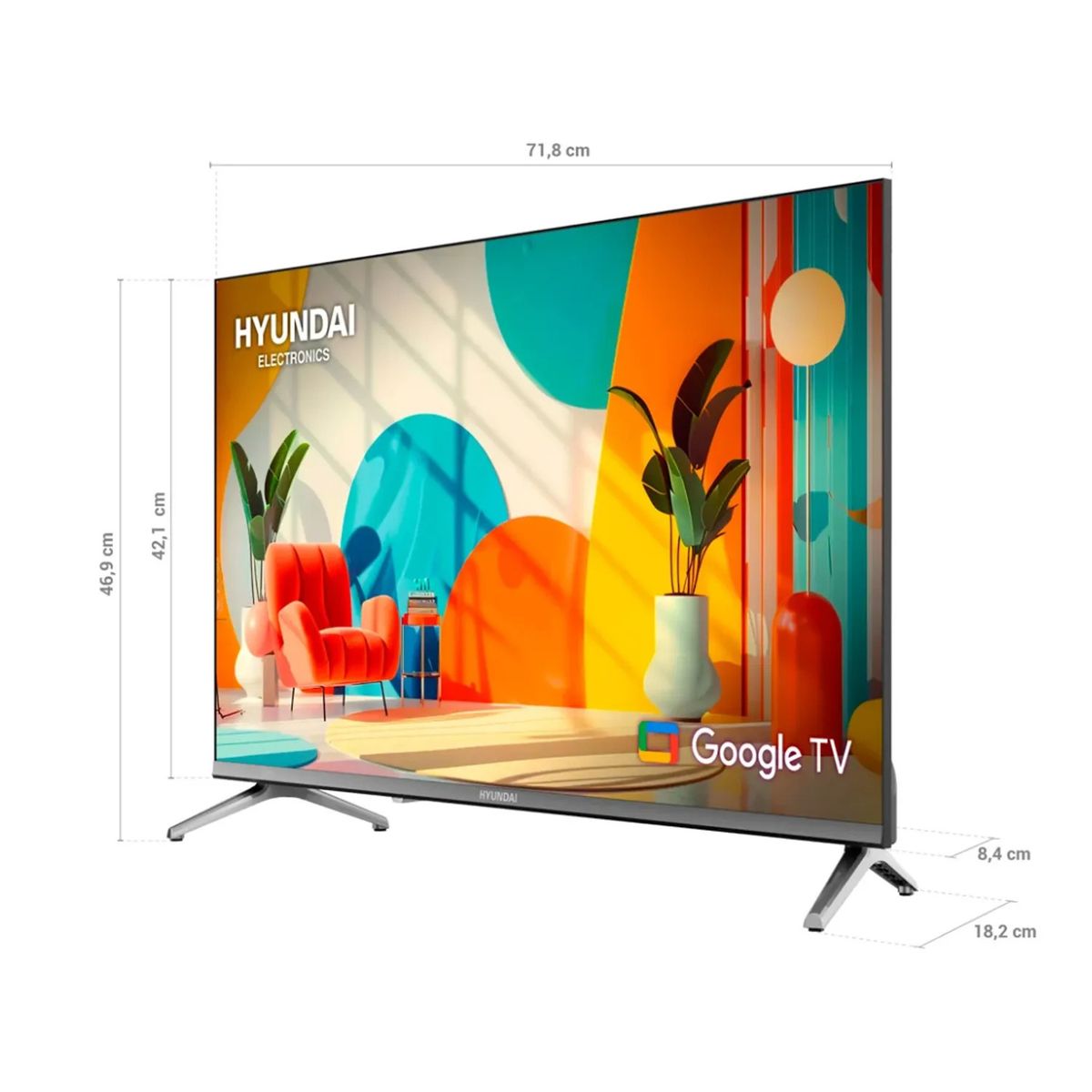 HYUNDAI - TELEVISOR HYUNDAI 32 QLED SMART TV GOOGLE TV HD - HYLED3259QG