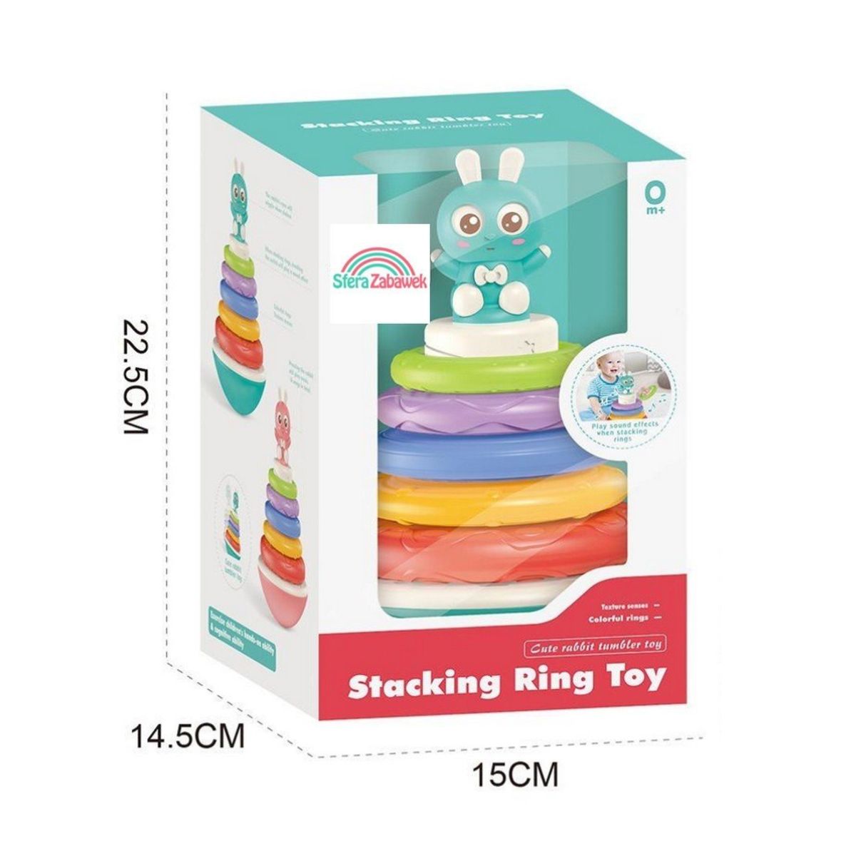 BIBI - JUGUETE APILABLE DE ANILLO ESTIMULACIÓN PARA BEBÉ ROSADO