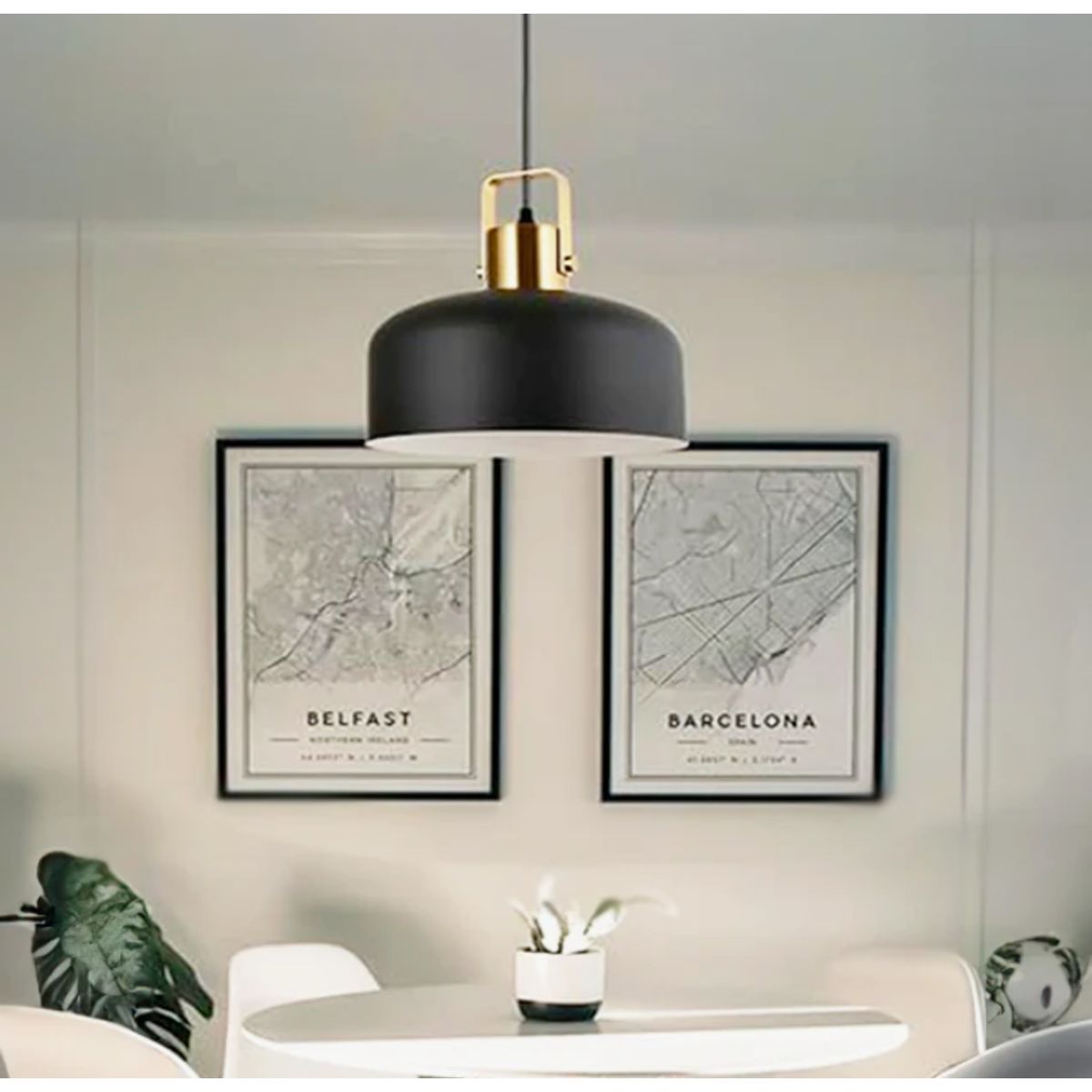 GENERICO - Lámpara Colgante Campana Black Led