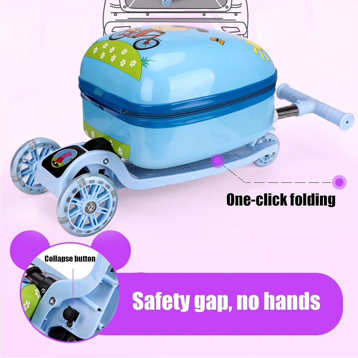 GENERICO - Mochila Scooter Infantil 2 en 1