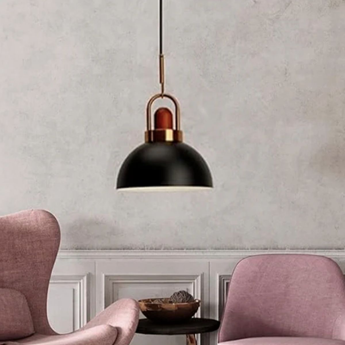 GENERICO - Lámpara Colgante Campana Black Led