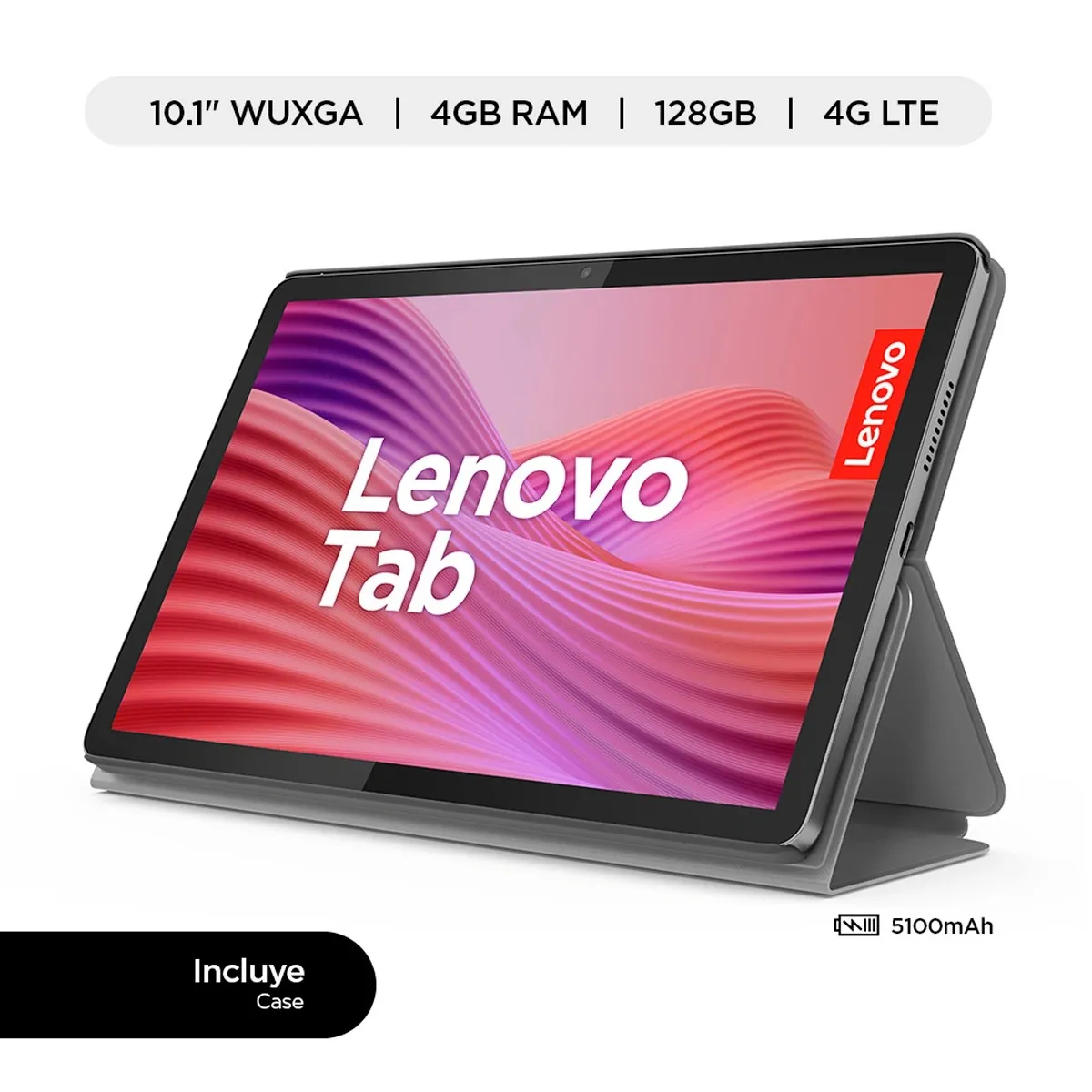 LENOVO - Tablet Lenovo TB311XU Tab + Folio Case 101 FHD 4G LTE 4GB 128GB, Luna Grey
