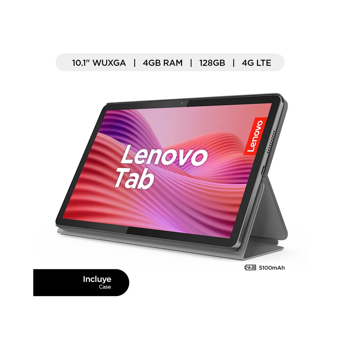 LENOVO - Tablet Lenovo TB311XU Tab + Folio Case 101 FHD 4G LTE 4GB 128GB, Luna Grey