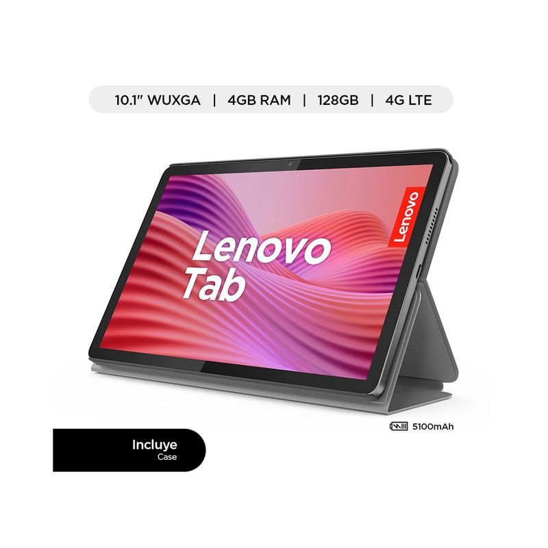 LENOVO - Tablet Lenovo TB311XU Tab + Folio Case 101 FHD 4G LTE 4GB 128GB, Luna Grey