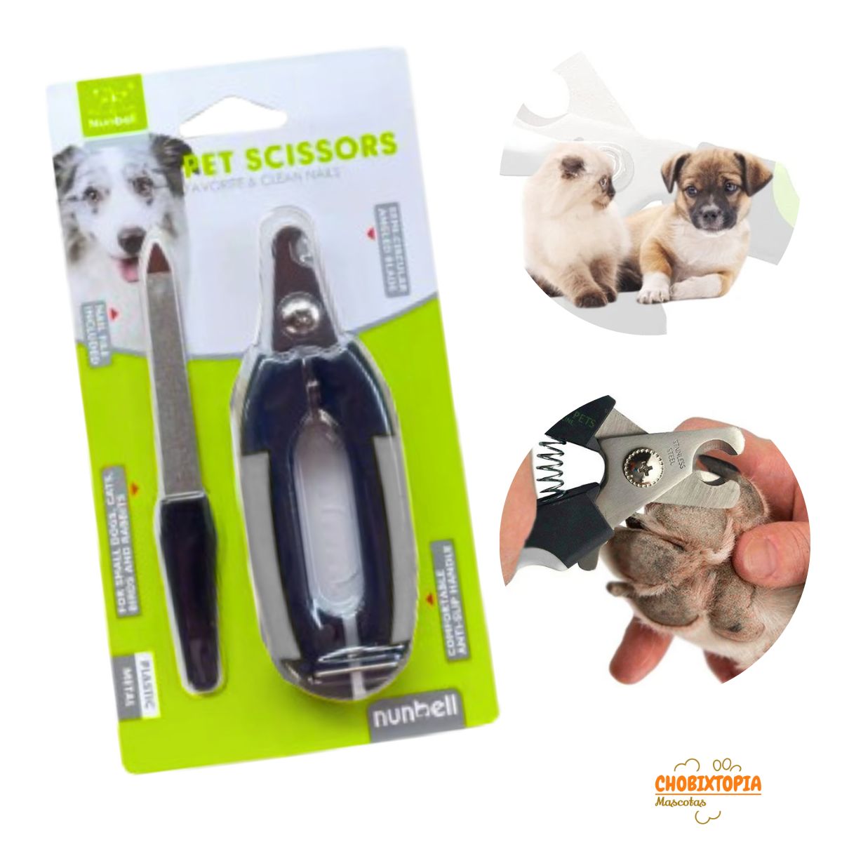 GENERICO - Alicate Cortauñas Perros-Mascotas NUNBELL Oval Plomo-P