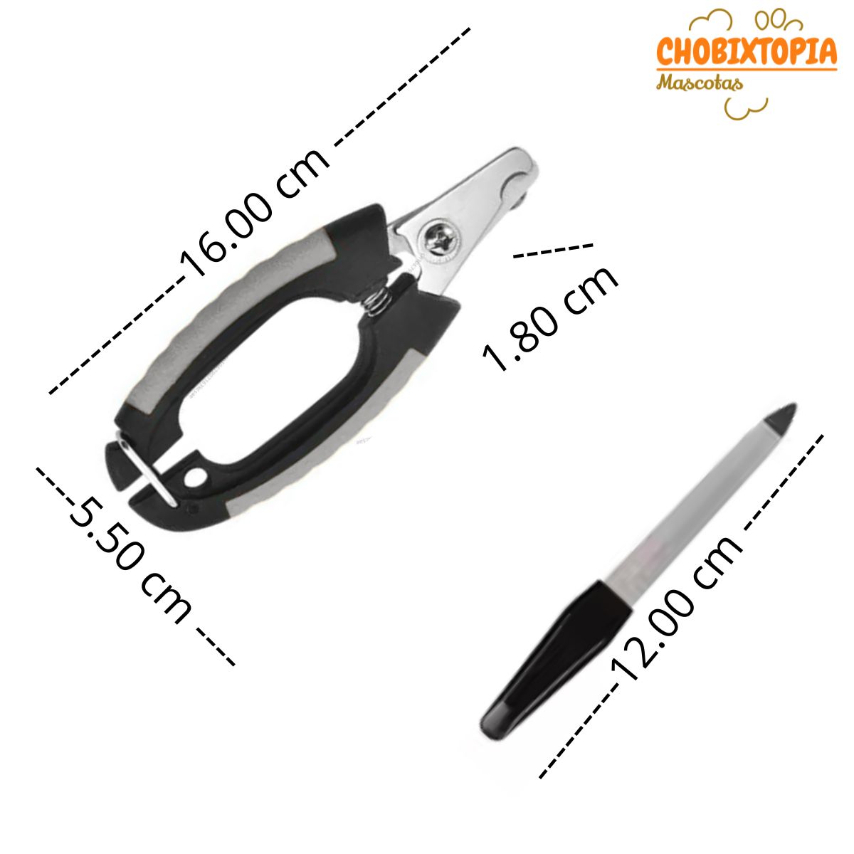 GENERICO - Alicate Cortauñas Perros-Mascotas NUNBELL Oval Plomo-G