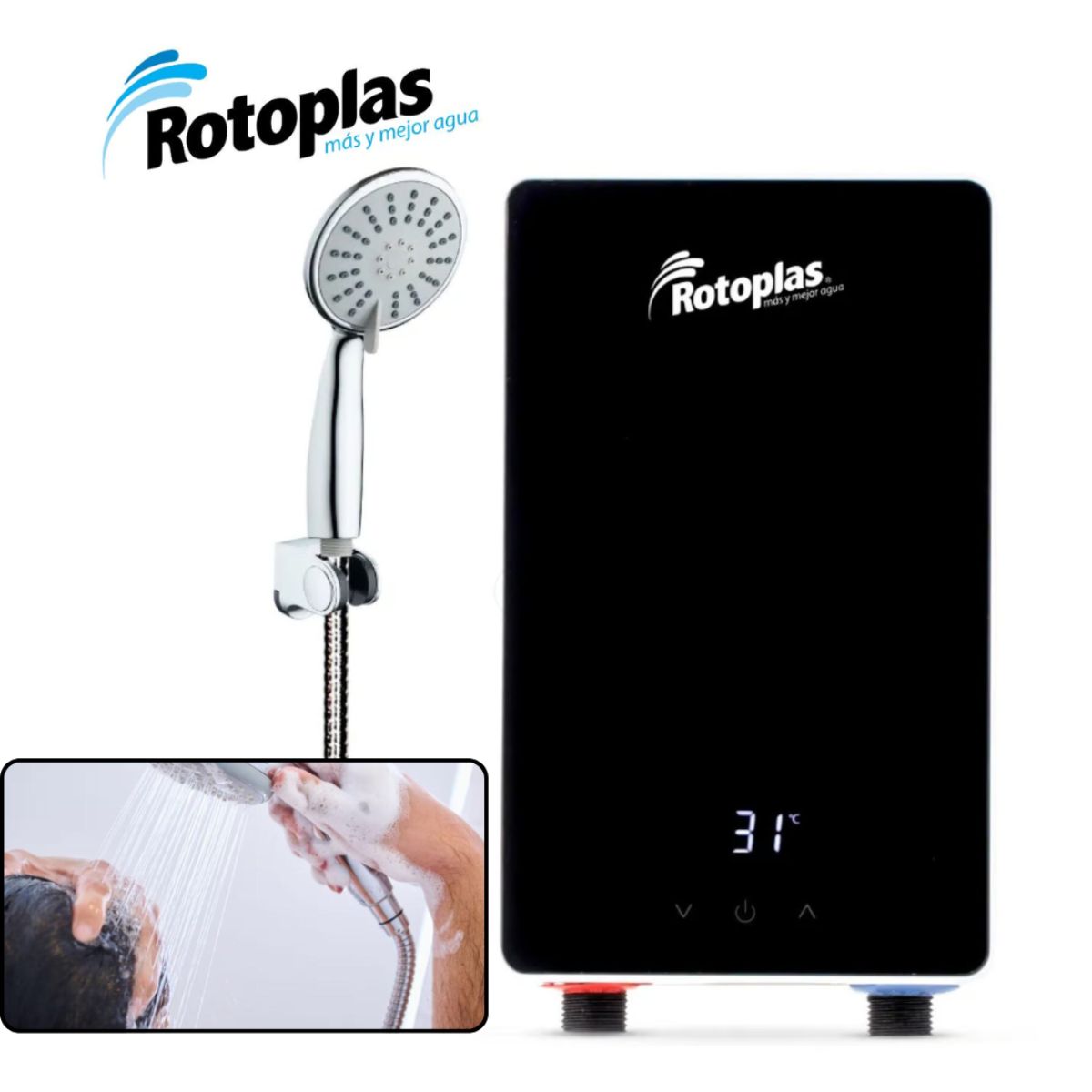 ROTOPLAS - Rapiducha de Agua Eléctrico Digital Rotoplas