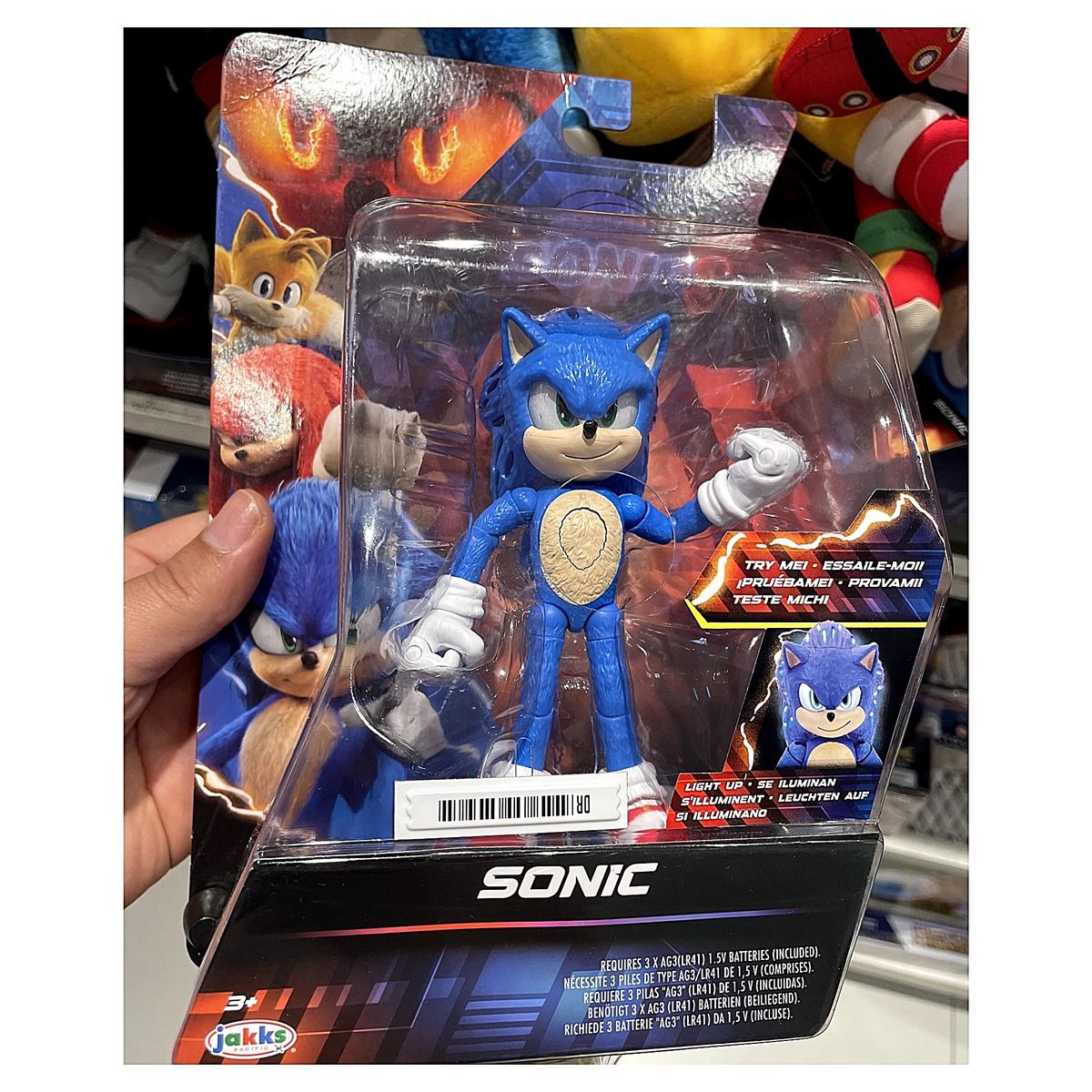 SONIC - Figura Sonic the Movie Hedgehog 3 Jakks Pacific con Luces