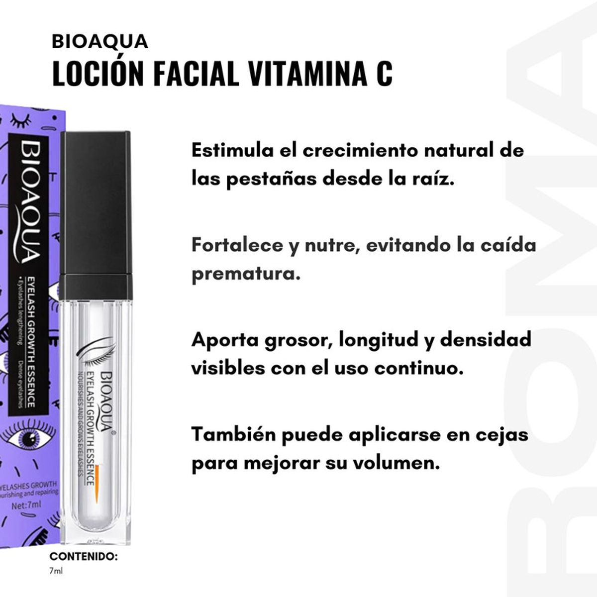 BIOAQUA - SERUM PARA CRECIMIENTO DE PESTAÑAS 7ML BIOAQUA