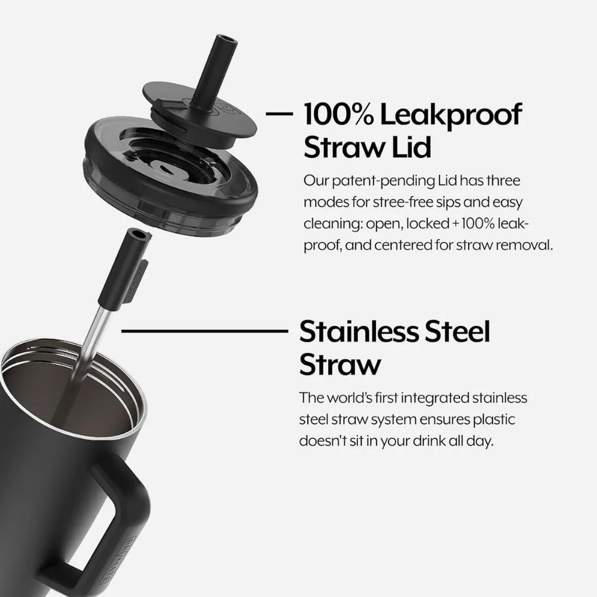 BRUMATE - Tumblr Vaso aislado BruMate Era a prueba de fugas con tapa y pajilla 30 onzas - Agave