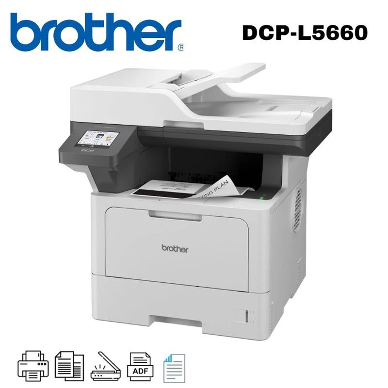 BROTHER - Impresora Multifuncional Laser Brother DCP-L5660DN Wifi Duplex ADF