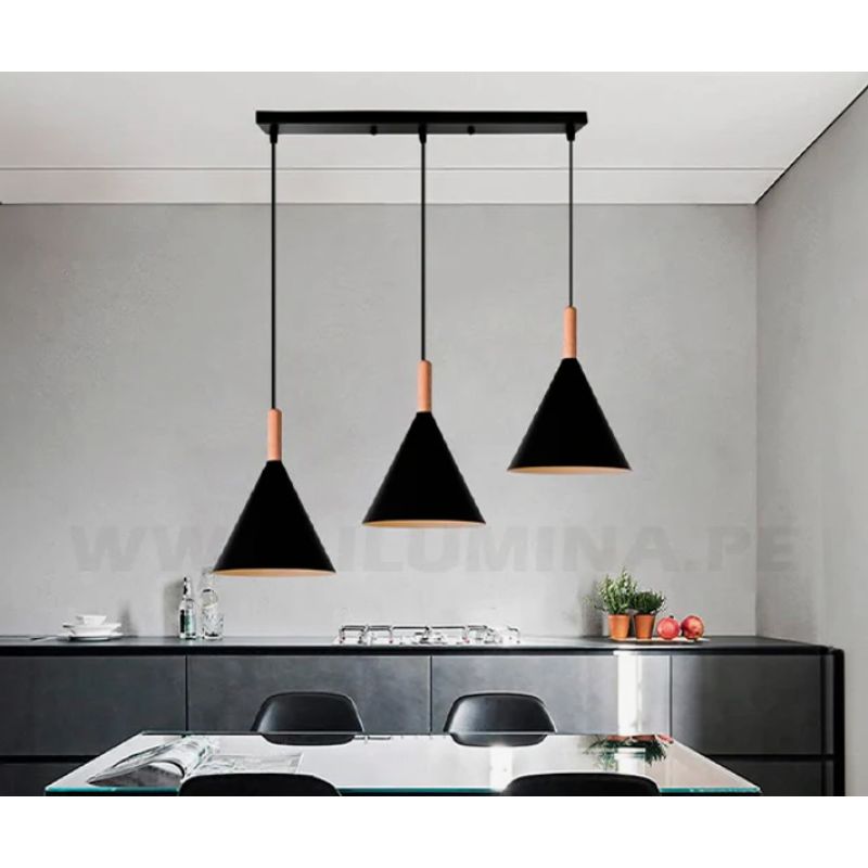 GENERICO - Lámpara Colgante Campana Black Led