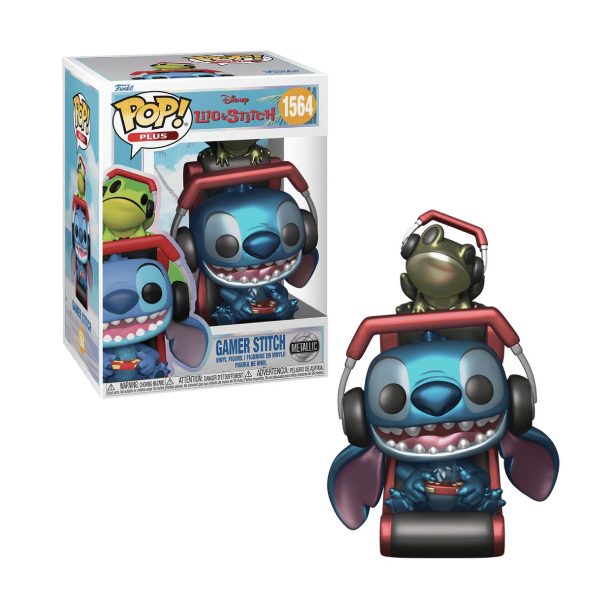 FUNKO - Gamer Stitch Metalico Funko Pop 1564 Lilo y Stitch Exclusivo