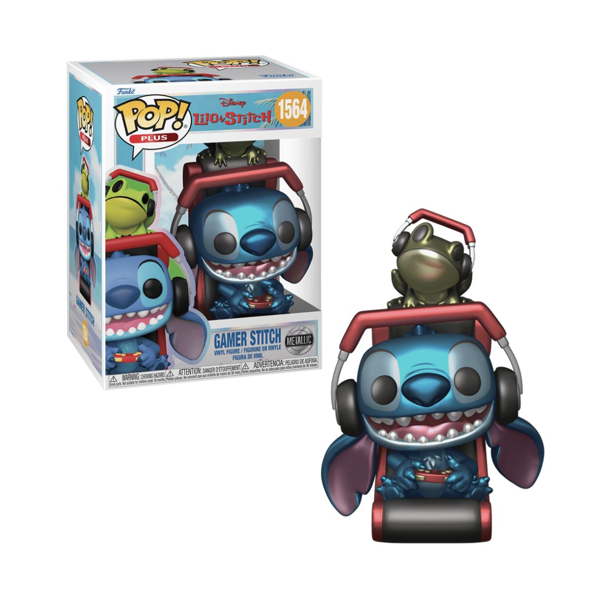 FUNKO - Gamer Stitch Metalico Funko Pop 1564 Lilo y Stitch Exclusivo